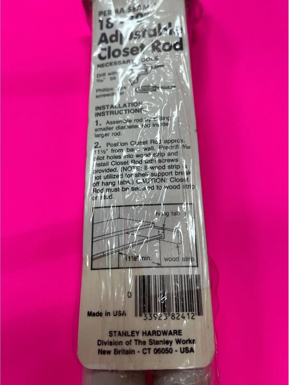 Lot of 4 Stanley Perma Seam Adjustable Closet Rod 18-30